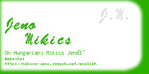 jeno mikics business card